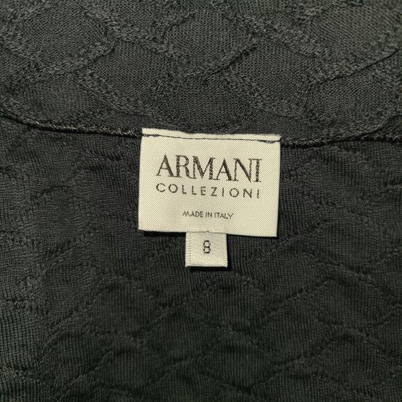 ARMANI Collezioni Car Coat Blazer Jacket Size 8 Snap Front Shoulder Pads Collar - Picture 8 of 13